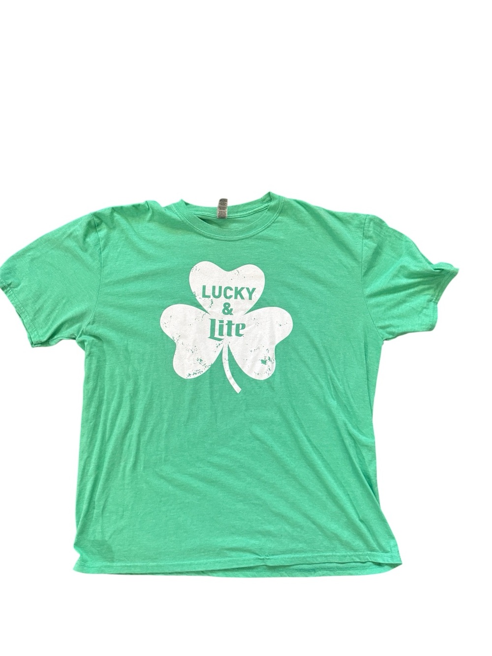 Gildan Softstyle Lucky & Lite St. Patrick's Day Green Graphic Tee Sz 2XL